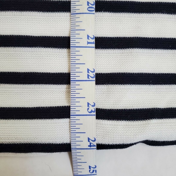 Simply Styled Top by Sears Womens Stripe Knit Classic White & Navy Blue Size XL - Picture 6 of 11